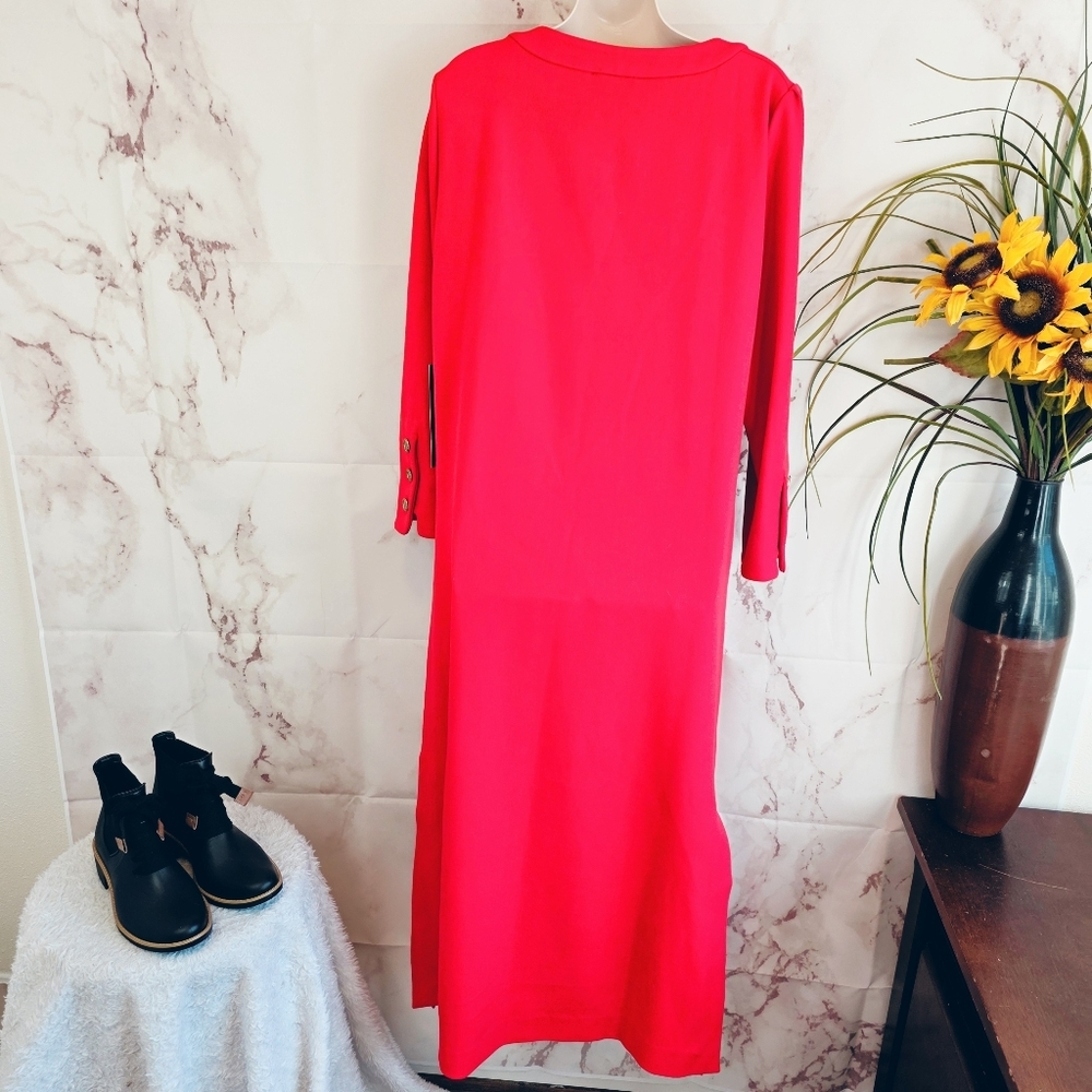 New Tuckernuck Barnett Midi Dress Red Button Down Quality Valentines Day - Picture 6 of 8